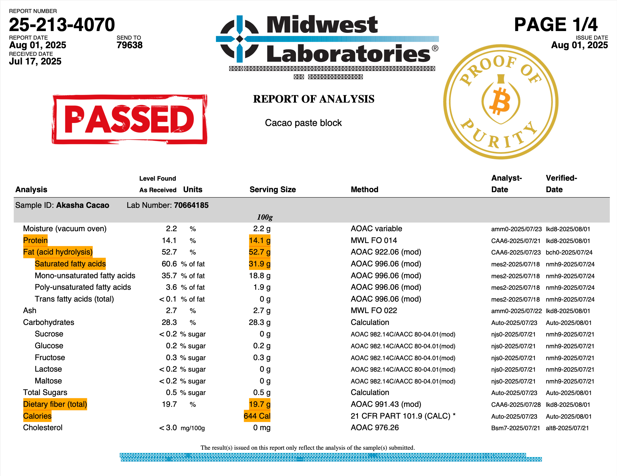 Proof of Purity - La Reserva